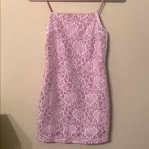 White lace mini dress